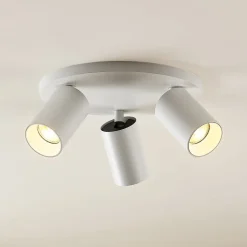 Arcchio spotlight Brinja, hvid, rund, Ø 6 cm, 3 lyskilder, GU10