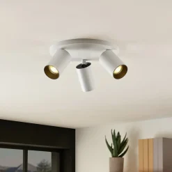 Arcchio spotlight Brinja, hvid, rund, Ø 6 cm, 3 lyskilder, GU10