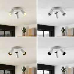 Arcchio spotlight Brinja, hvid, rund, Ø 6 cm, 3 lyskilder, GU10