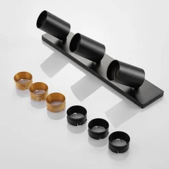 Arcchio spotlight Brinja, sort, kantet, Ø 6 cm, 3 lyskilder, GU10