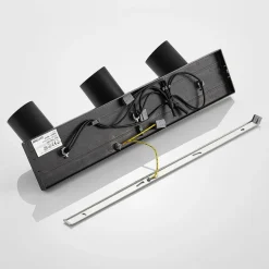 Arcchio spotlight Brinja, sort, kantet, Ø 6 cm, 3 lyskilder, GU10