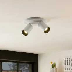 Arcchio spotlight Brinja, hvid, rund, Ø 6 cm, 2 lyskilder, GU10