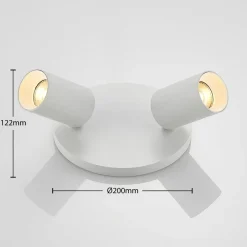 Arcchio spotlight Brinja, hvid, rund, Ø 6 cm, 2 lyskilder, GU10