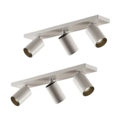 Arcchio spotlight Brinja, sæt med 2, hvid, kantet, 3 lyskilder, GU10