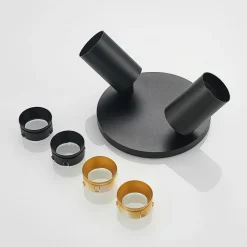 Arcchio spotlight Brinja, sort, rund, Ø 6 cm, 2 lyskilder, GU10