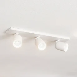 Arcchio spotlight Brinja, hvid, kantet, Ø 7 cm, 3 lyskilder, GU10