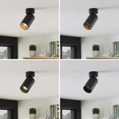 Arcchio spotlight Brinja, sæt med 2, sort, rund, Ø 6cm, GU10