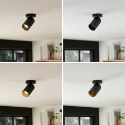 Arcchio spotlight Brinja, sort, rund, 12 cm høj, Ø 6 cm