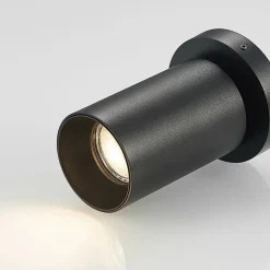 Arcchio spotlight Brinja, sort, rund, 12 cm høj, Ø 6 cm