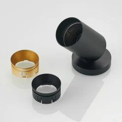 Arcchio spotlight Brinja, sort, rund, 12 cm høj, Ø 6 cm