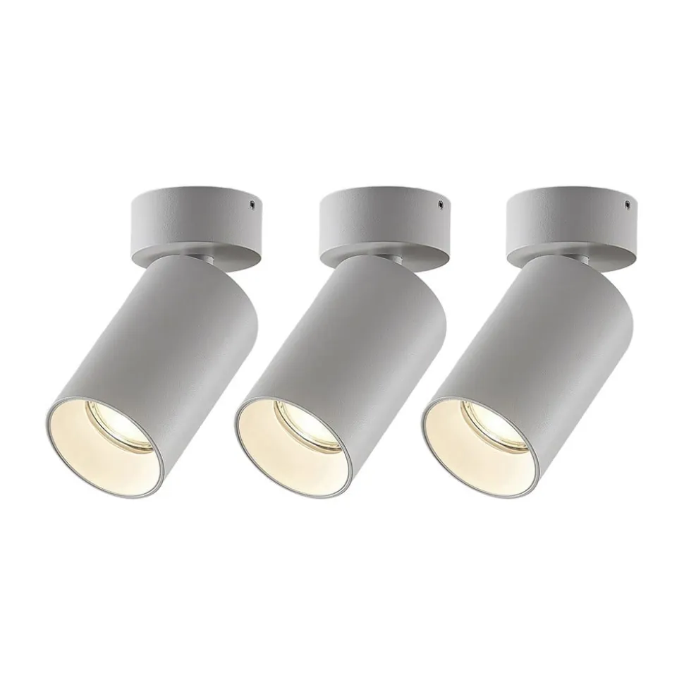 Arcchio spotlight Brinja, sæt med 3, hvid, rund, Ø 6 cm, GU10