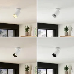 Arcchio spotlight Brinja, hvid, rund, 12 cm høj, Ø 6 cm