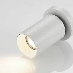 Arcchio spotlight Brinja, hvid, rund, 12 cm høj, Ø 6 cm