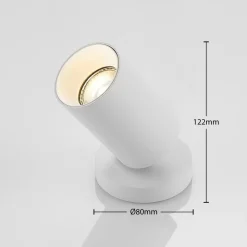 Arcchio spotlight Brinja, hvid, rund, 12 cm høj, Ø 6 cm