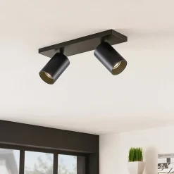 Arcchio spotlight Brinja, sæt med 2, sort, kantet, 2 lyskilder