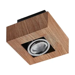 Arcchio spotlight Vince, 14 x 14 cm, træfarvet, metal, GU10