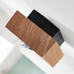 Arcchio spotlight Vince, 14 x 14 cm, træfarvet, metal, GU10