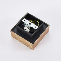 Arcchio spotlight Vince, 14 x 14 cm, træfarvet, metal, GU10