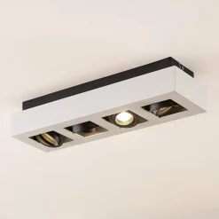 Arcchio spotlight Vince, 47 cm, 4 lyskilder, hvid/sort, GU10