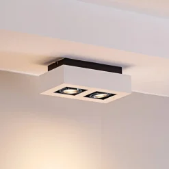 Arcchio spotlight Vince, 25 cm, 2 lyskilder, hvid/krom, GU10