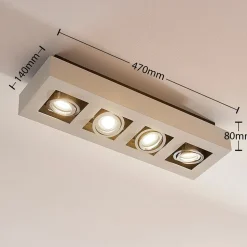 Arcchio spotlight Vince, 47 cm, 4 lyskilder, hvid/krom, GU10