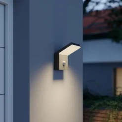 Arcchio udendørs LED-væglampe Yolena, sensor, antracit, aluminium