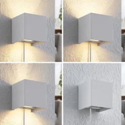 Arcchio væglampe Zuzana, kantet, hvid, stik, G9, 10 cm