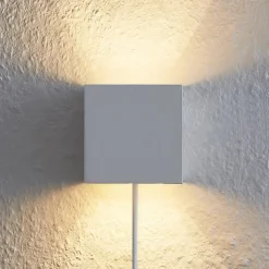 Arcchio væglampe Zuzana, kantet, hvid, stik, G9, 10 cm