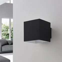Arcchio væglampe Zuzana, kantet, sort, G9, 10 cm bred