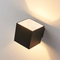 Arcchio væglampe Zuzana, kantet, sort, G9, 10 cm bred