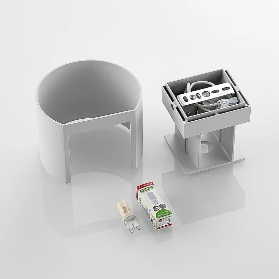 Arcchio væglampe Zuzana, rund, hvid, G9, 13 cm bred