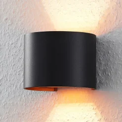 Arcchio væglampe Zuzana, rund, sort, G9, 13 cm bred