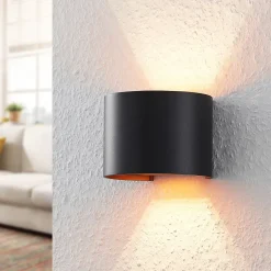 Arcchio væglampe Zuzana, rund, sort, G9, 13 cm bred