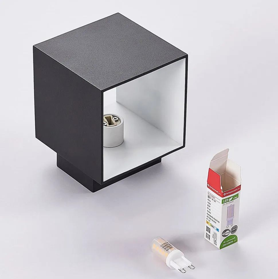 Arcchio væglampe Zuzana, sæt med 2, sort, G9, 10 cm bred