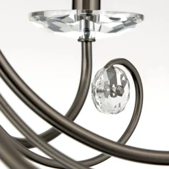 Ariane lysekrone, nikkel, Ø 67,5 cm, krystal, 5 lyskilder.