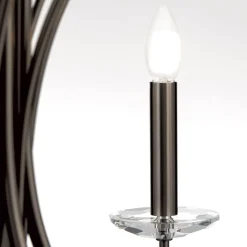 Ariane lysekrone, nikkel, Ø 92 cm, krystal, 10 lyskilder.