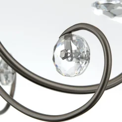 Ariane lysekrone, nikkelfarvet, Ø 50 cm, krystal, 3 lyskilder.