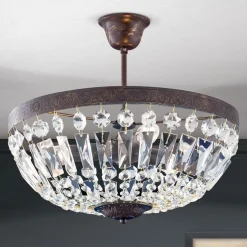 Arila loftlampe, krystalkæder, Ø 40 cm