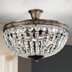 Arila loftlampe, krystalkæder, Ø 40 cm