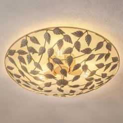 Arion loftlampe, creme/guldpatineret, Ø 63 cm, stål