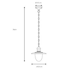 Aruba udendørs hængelampe, rustbrun