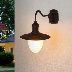 Aruba udendørs væglampe, Ø 25 cm, rustbrun