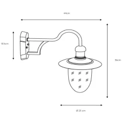 Aruba udendørs væglampe, Ø 25 cm, rustbrun