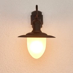 Aruba udendørs væglampe, Ø 25 cm, rustbrun