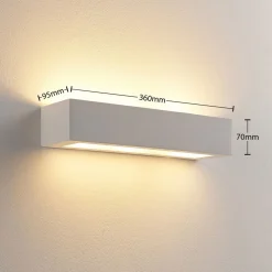 Arya væglampe, op/ned, hvid, gips, G9, 2 lyskilder, kan males