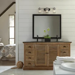 Ashland Bay bad-væglampe, krom, 3 lyskilder