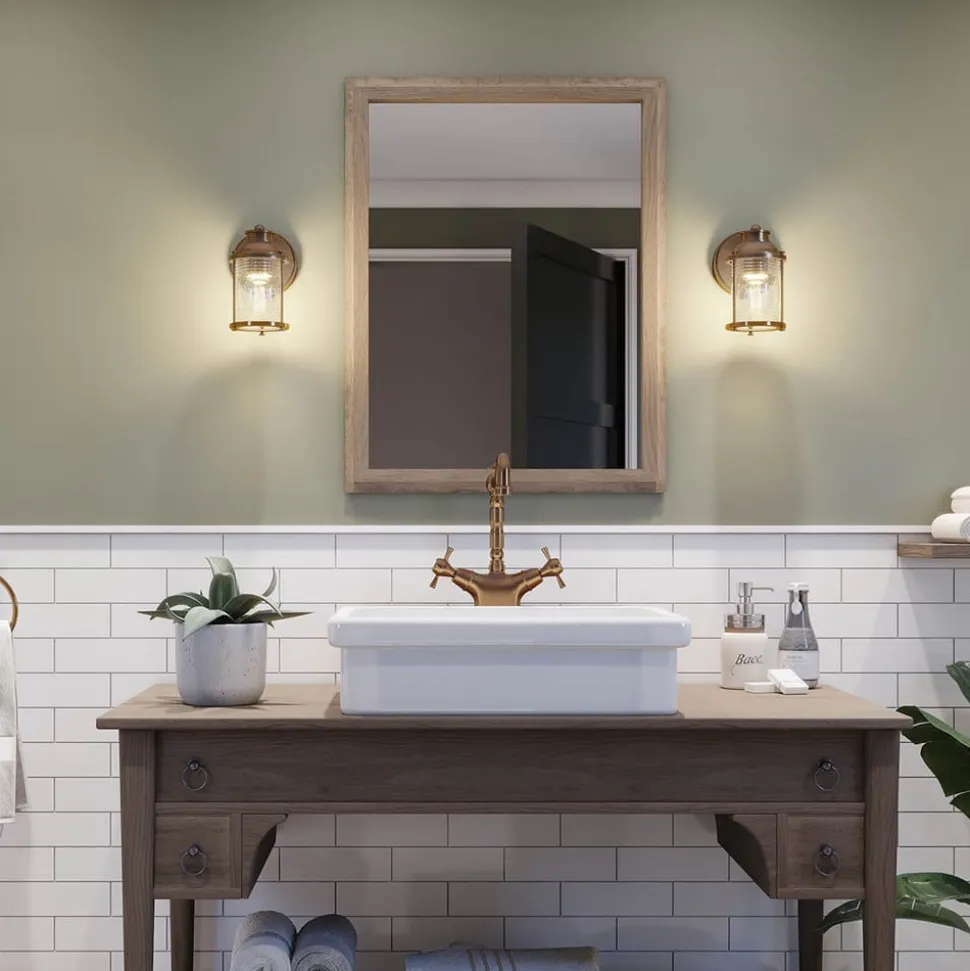 Ashland Bay bad-væglampe, messing, 1 lyskilde