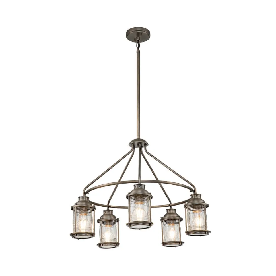 Ashlandbay udendørs lysekrone 5 lk, børstet bronze