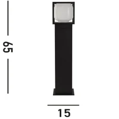 Athens LED-gadelampe, IP54, sort, højde 65 cm, metal