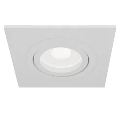 Atom indbygningsspot, GU10, hvid, kantet ramme